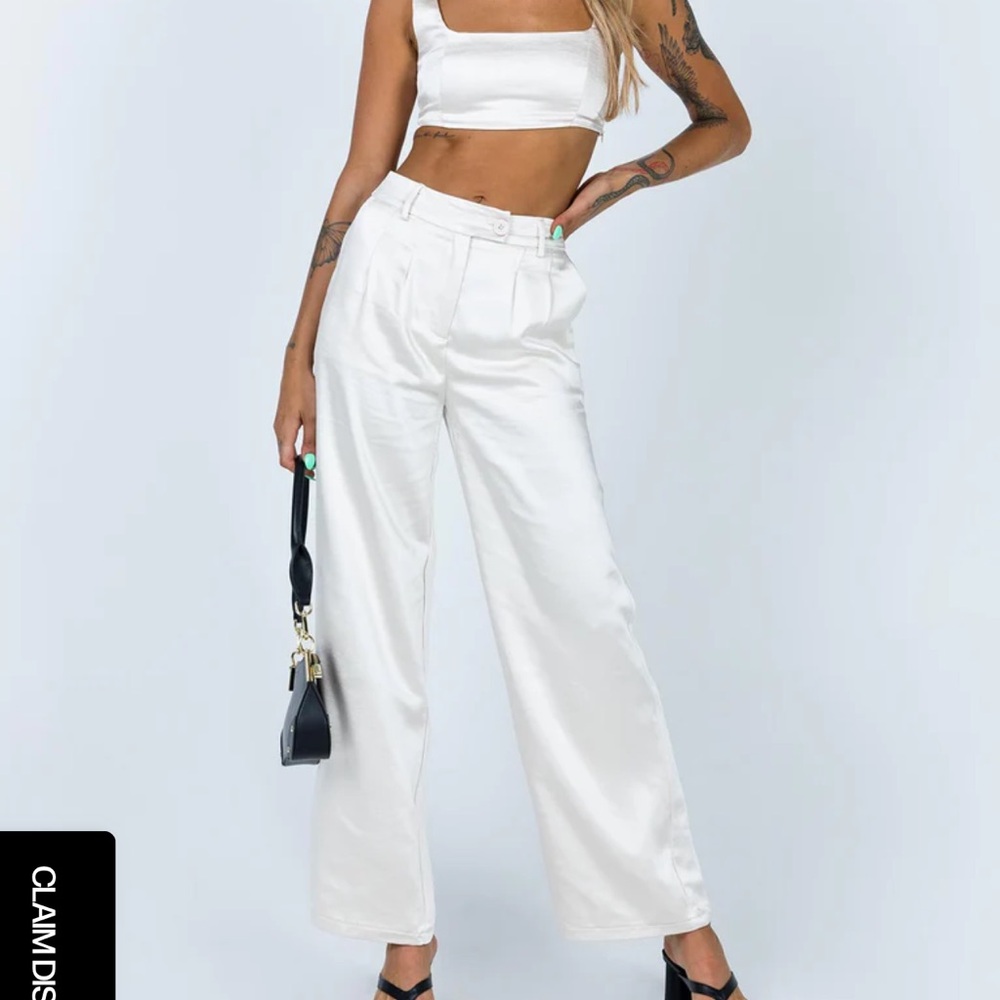 Princess Polly x Satin Set White